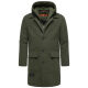 Stone Harbour Thiagoo Herren gefüttert in Wollmantel Optik Dark Olive Größe S - Gr. S
