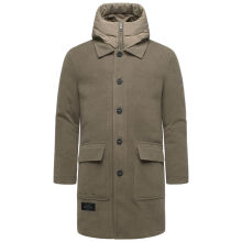 Stone Harbour Thiagoo Herren gefüttert in Wollmantel Optik Stone Brown Größe S - Gr. S