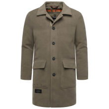 Stone Harbour Thiagoo Herren gefüttert in Wollmantel Optik Stone Brown Größe S - Gr. S