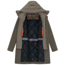 Stone Harbour Thiagoo Herren gefüttert in Wollmantel Optik Stone Brown Größe S - Gr. S