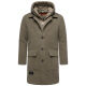 Stone Harbour Thiagoo Herren gefüttert in Wollmantel Optik Stone Brown Größe S - Gr. S