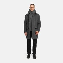 Stone Harbour Thiagoo Herren gefüttert in Wollmantel Optik Anthrazit Größe S - Gr. S