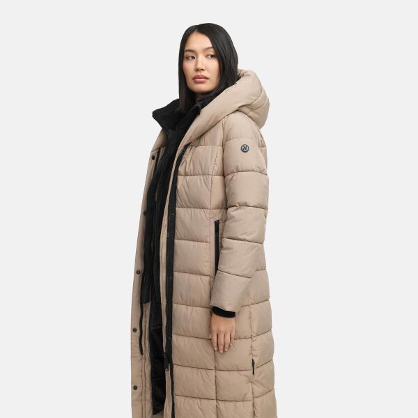 Marikoo Pakoraa Damen Winter Steppmantel Parka TaupeGrey Größe L - Gr.40