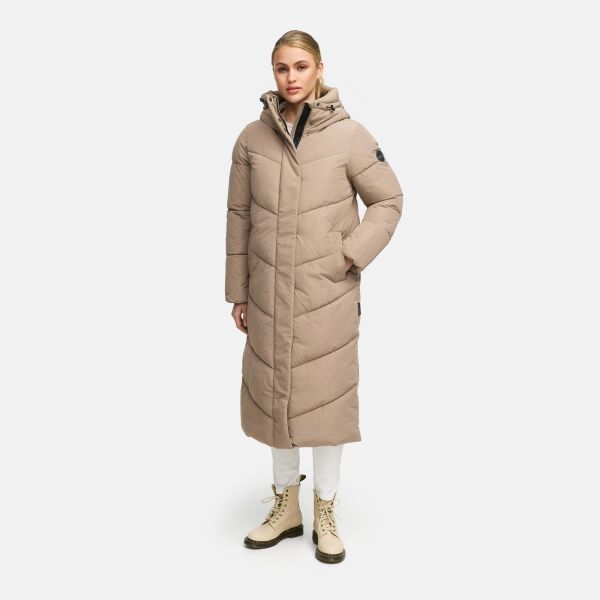 Marikoo Ranjaa Damen Winter Steppmantel TaupeGrey Größe XXXXL - Gr.48