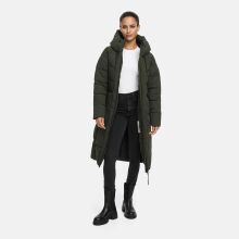 Navahoo Schokokuss Damen Winter Steppmantel DarkOlive-Größe XS - Gr. 34