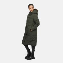 Navahoo Schokokuss Damen Winter Steppmantel DarkOlive-Größe XS - Gr. 34