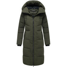 Navahoo Schokokuss Damen Winter Steppmantel DarkOlive-Größe XS - Gr. 34