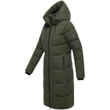 Navahoo Schokokuss Damen Winter Steppmantel DarkOlive-Größe XS - Gr. 34