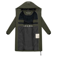 Navahoo Schokokuss Damen Winter Steppmantel DarkOlive-Größe XS - Gr. 34