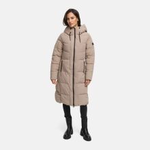 Navahoo Schokokuss Damen Winter Steppmantel TaupeGrey-Größe XS - Gr. 34