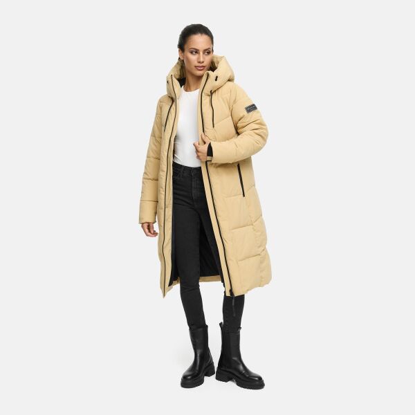 Navahoo Schokokuss Damen Winter Steppmantel Sand-Größe XS - Gr. 34