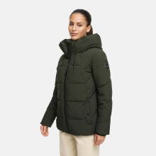 Marikoo Kuscheltatze Damen Winter Steppjacke Dark Olive-Größe S - Gr. 36