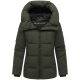 Marikoo Kuscheltatze Damen Winter Steppjacke Dark Olive-Größe S - Gr. 36