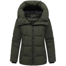 Marikoo Kuscheltatze Damen Winter Steppjacke Dark Olive-Größe L - Gr. 40