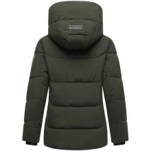 Marikoo Kuscheltatze Damen Winter Steppjacke Dark Olive-Größe L - Gr. 40