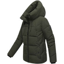 Marikoo Kuscheltatze Damen Winter Steppjacke Dark Olive-Größe XL - Gr. 42