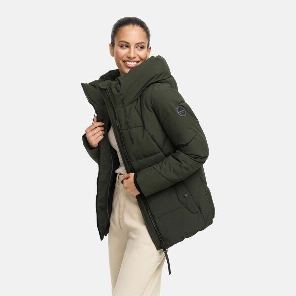 Marikoo Kuscheltatze Damen Winter Steppjacke Dark Olive-Größe XXL - Gr. 44