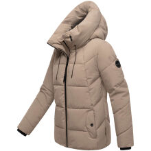 Marikoo Kuscheltatze Damen Winter Steppjacke Taupe Grey-Größe M - Gr. 38