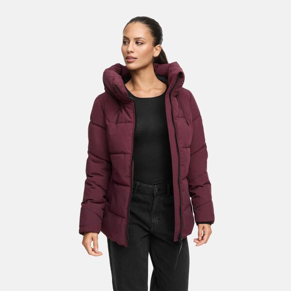 Marikoo Kuscheltatze Damen Winter Steppjacke Wine-Größe L - Gr. 40