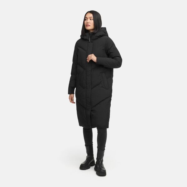 Marikoo Teonaa Damen Winter Steppmantel Schwarz Größe XXXXXL - Gr. 50
