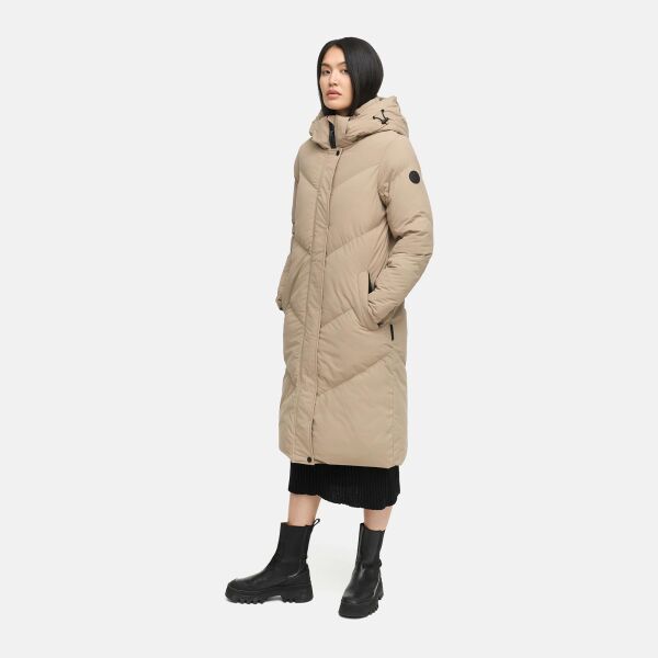 Marikoo Teonaa Damen Winter Steppmantel Taupe Grey Größe M - Gr. 38