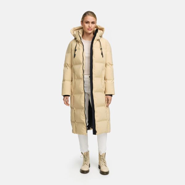 Marikoo Tikoraa Damen Winter Steppmantel Beige-Größe XXL - Gr. 44