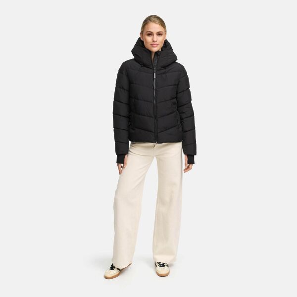 Marikoo Yukanii Damen Winterjacke Steppjacke kurz Schwarz-Größe XXL - Gr. 44