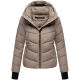 Marikoo Yukanii Damen Winterjacke Steppjacke kurz Taupe Grey-Größe S - Gr. 36