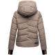 Marikoo Yukanii Damen Winterjacke Steppjacke kurz Taupe Grey-Größe S - Gr. 36