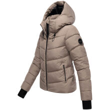Marikoo Yukanii Damen Winterjacke Steppjacke kurz Taupe Grey-Größe L - Gr. 40