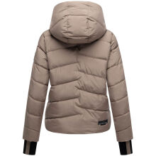 Marikoo Yukanii Damen Winterjacke Steppjacke kurz Taupe Grey-Größe XL - Gr. 42