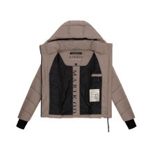 Marikoo Yukanii Damen Winterjacke Steppjacke kurz Taupe Grey-Größe XL - Gr. 42