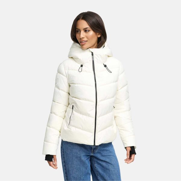 Marikoo Yukanii Damen Winterjacke Steppjacke kurz Offwhite-Größe XL - Gr. 42