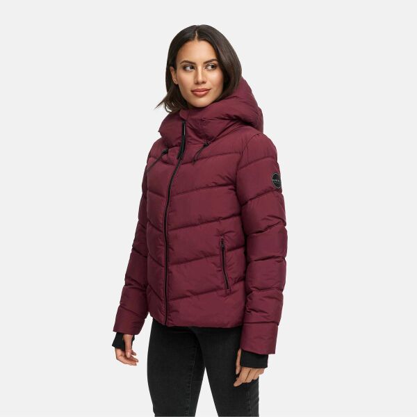 Marikoo Yukanii Damen Winterjacke Steppjacke kurz Wine-Größe S - Gr. 36