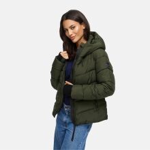 Marikoo Yukanii Damen Winterjacke Steppjacke kurz Dark Olive-Größe XS - Gr. 34