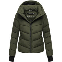 Marikoo Yukanii Damen Winterjacke Steppjacke kurz Dark Olive-Größe XS - Gr. 34