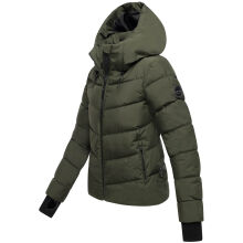 Marikoo Yukanii Damen Winterjacke Steppjacke kurz Dark Olive-Größe L - Gr. 40