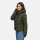 Marikoo Yukanii Damen Winterjacke Steppjacke kurz Dark Olive-Größe XL - Gr. 42