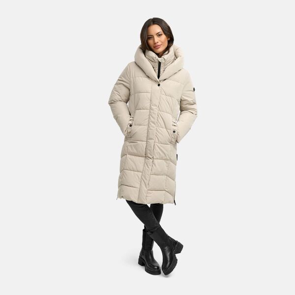 Navahoo Laubzauber Damen Winter Steppmantel Parka Bone S - Gr. 36
