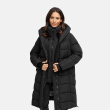 Navahoo Laubzauber Damen Winter Steppmantel Parka Schwarz XS - Gr. 34