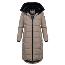 Navahoo Knuddelfee Damen lange Winterjacke Taupe Grey Größe S - Gr. 36