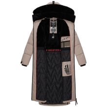 Navahoo Knuddelfee Damen lange Winterjacke Taupe Grey Größe S - Gr. 36