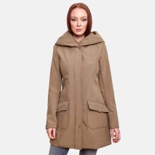Marikoo Mayleen Damen Softshell Jacke mit Kapuze Taupe Größe XXXXL - Gr. 48