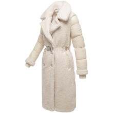 Navahoo Kuscheltraum Damen Winter Teddyfell Mantel Offwhite Größe XS - Gr. 34