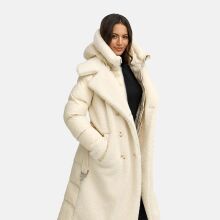 Navahoo Kuscheltraum Damen Winter Teddyfell Mantel Offwhite Größe XS - Gr. 34