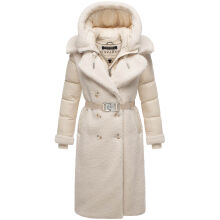 Navahoo Kuscheltraum Damen Winter Teddyfell Mantel Offwhite Größe XS - Gr. 34