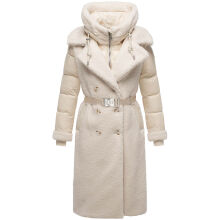 Navahoo Kuscheltraum Damen Winter Teddyfell Mantel Offwhite Größe XS - Gr. 34