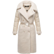 Navahoo Kuscheltraum Damen Winter Teddyfell Mantel Offwhite Größe XS - Gr. 34