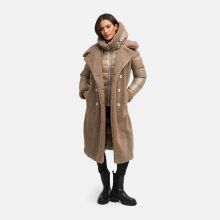 Navahoo Kuscheltraum Damen Winter Teddyfell Mantel Taupe Grey Größe XS - Gr. 34