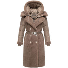 Navahoo Kuscheltraum Damen Winter Teddyfell Mantel Taupe Grey Größe XS - Gr. 34